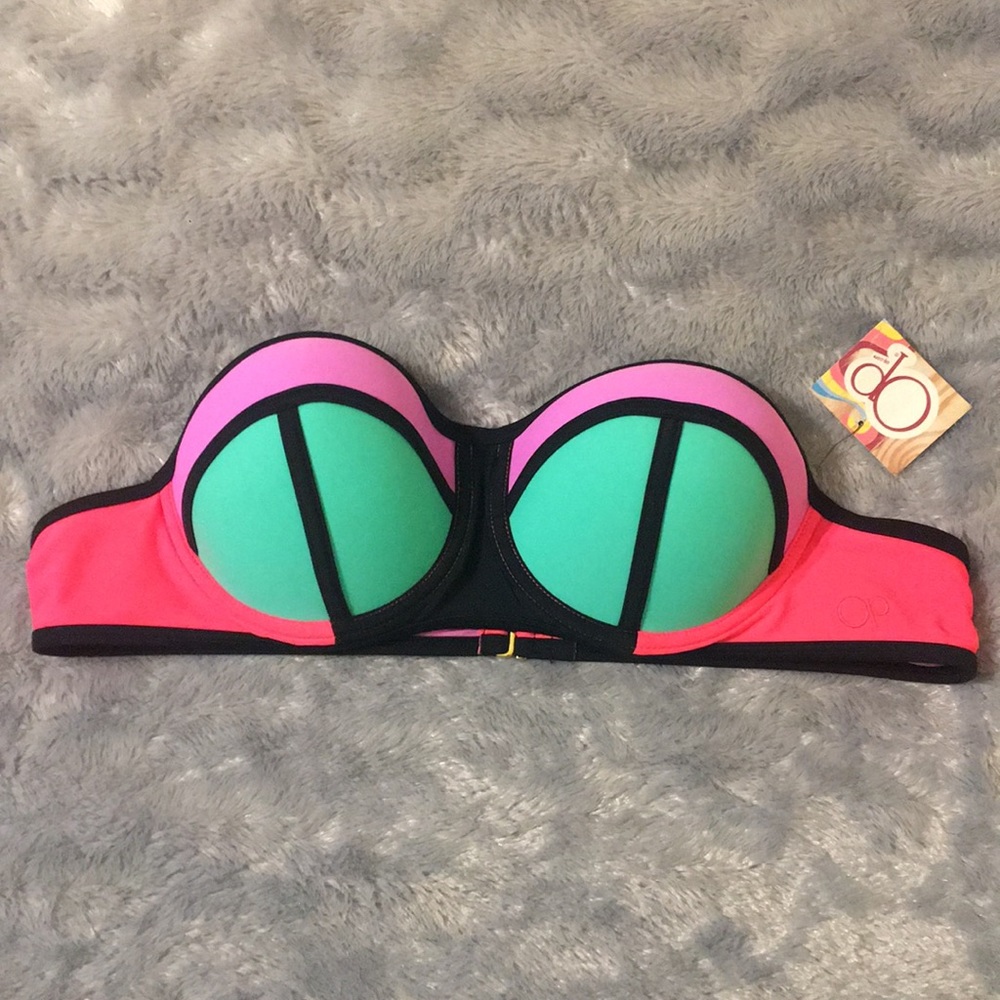 O.P. Push up bandeau bikini top NWT